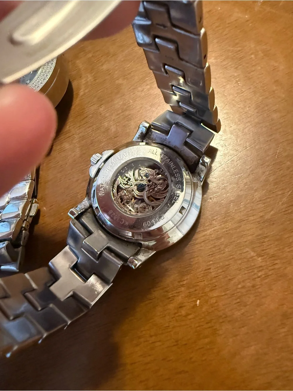 Silver Skeleton Dial Men's Wristwatch
